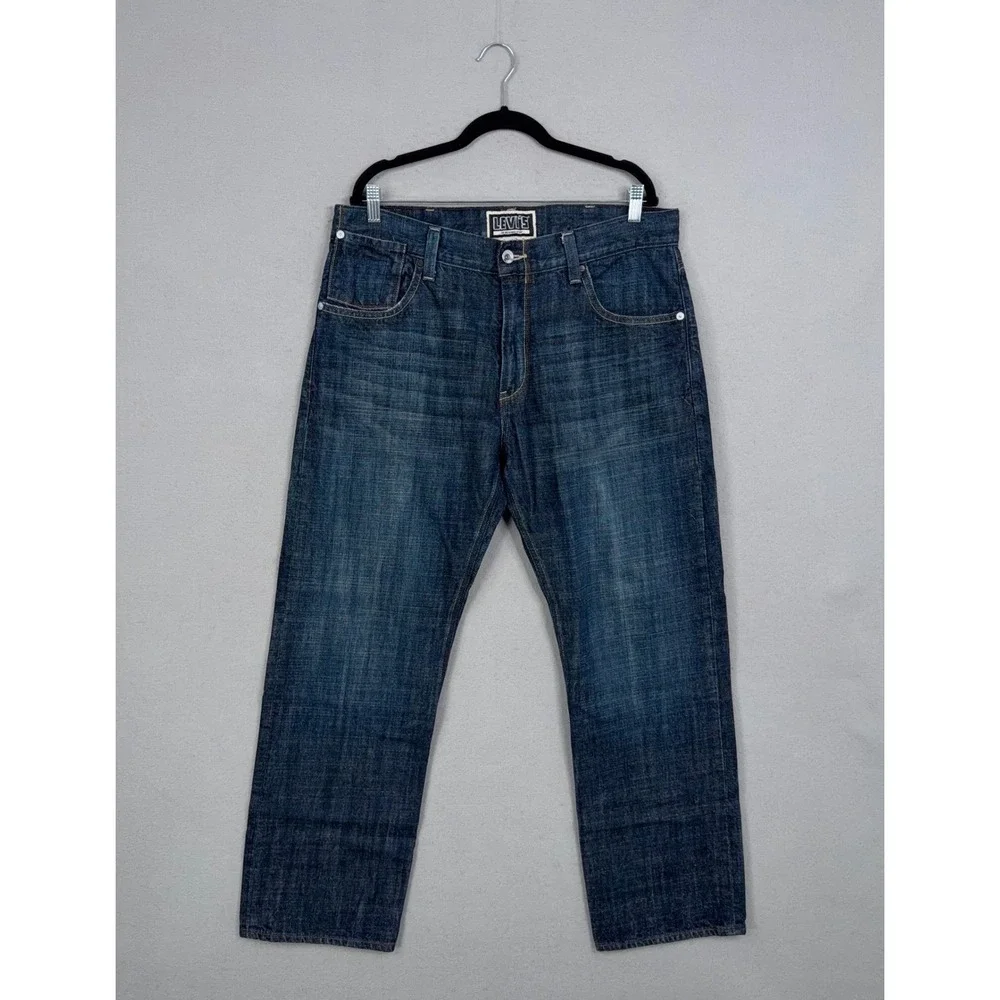 Levis Jeans Mens 38x30 Blue Slim Straight 514 Flap Pocket Denim Workwear Casual